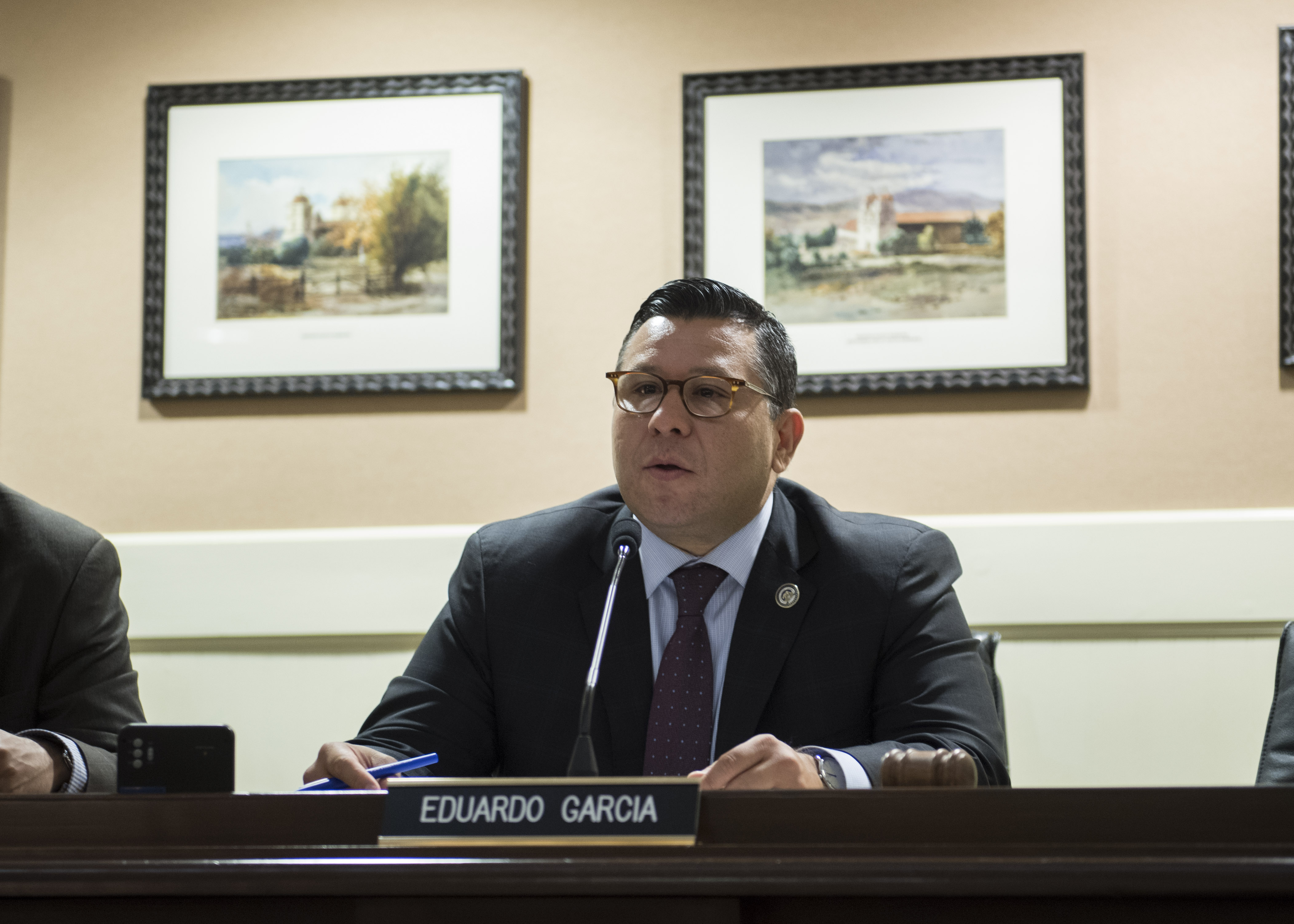 Assemblymember Eduardo Garcia in committee 