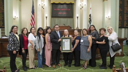 Assemblymember Garcia honoring Lideres Campesinas on the floor of the Assembly